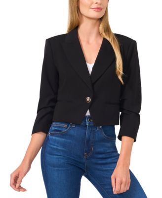 Women s 3 4 Sleeve Cropped Blazer