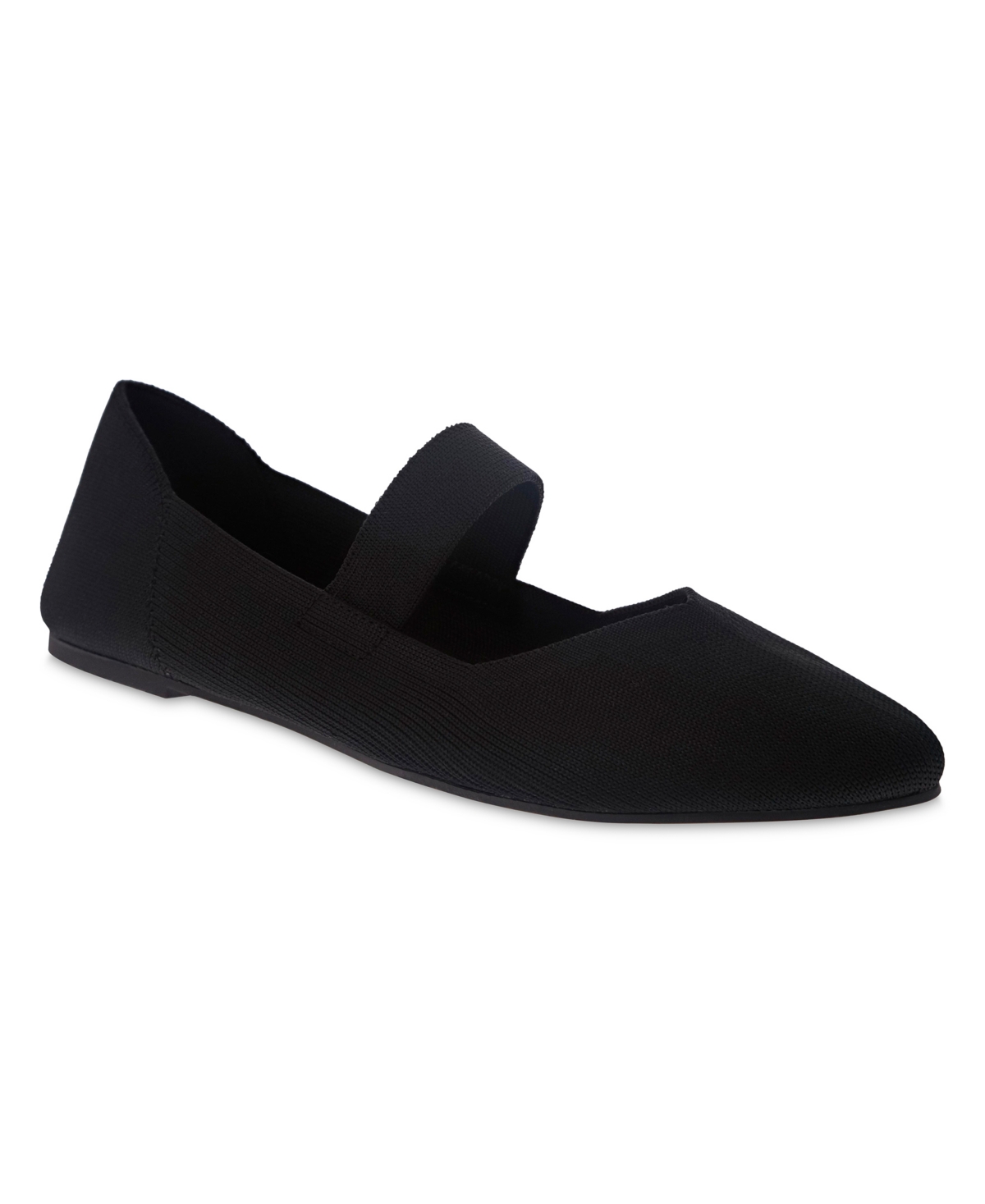 Women's Kylia Mary-Jane Pointed-Toe Knit Flats - Black