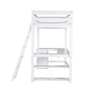 Streamdale Twin Loft Bed with Desk, Drawers & Shelves