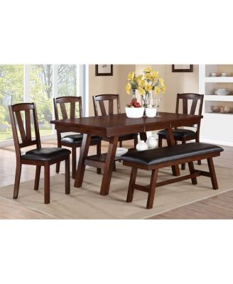 Streamdale Walnut Wood Framed Back Dining Chairs w/ Cushions (Set of 2)