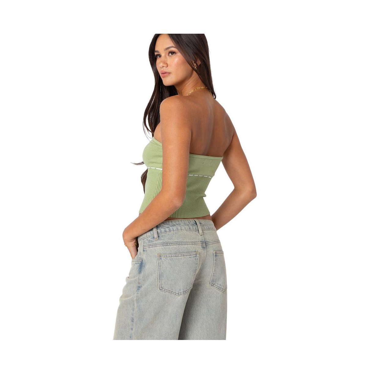 Edikted Women's Elsie Knitted Tie Tube Top