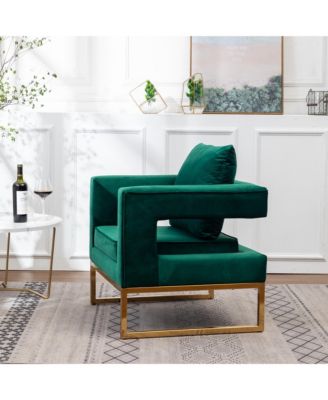 Streamdale Contemporary Upholstered Accent Arm Chair, Green