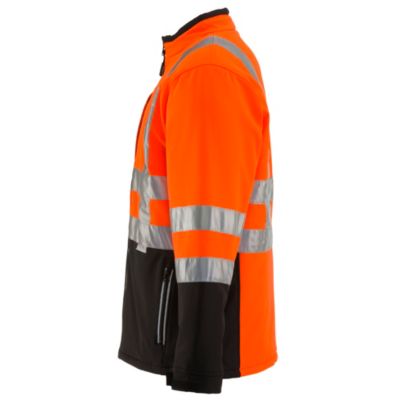 Men's HiVis Insulated Softshell Jacket - High-Visibility, Warm Work Coat, Water-Repellent, Windproof, Reflective Safety Gear