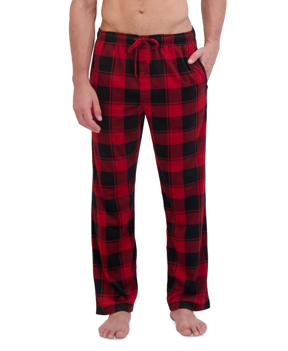Men's Ultra Soft Plaid Brushed Fleece Pajama Pants - Red Buffal