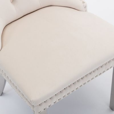  Contemporary Velvet Dining Chairs, Set of 2