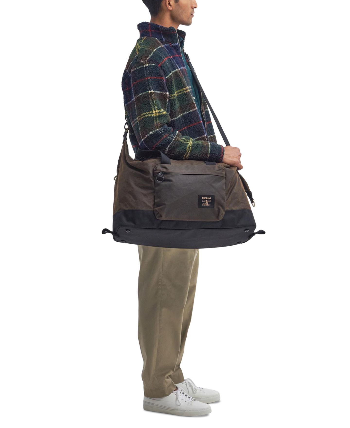 Мужская сумка Barbour Field Wax Duffle, цвет: Оливковый — фото 6