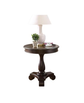Round Wood Pedestal Side Table