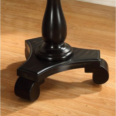  Round Wood Pedestal Side Table, Black