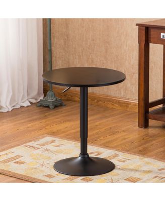 Belham Black Round Top Adjustable Height with Black Leg And Base Metal Bar Table