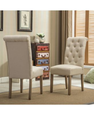 5-piece Dining Set, Turned-Leg Dining Table with 4 Tufted Chairs