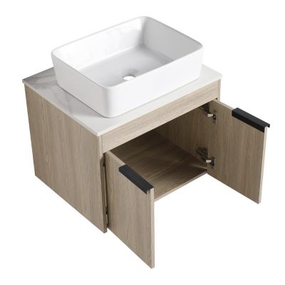 24" Modern Design Float Bathroom Vanity With Ceramic Basin Set
