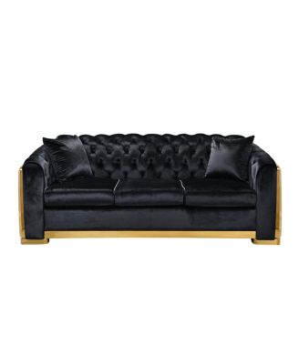  84" Tufted Velvet Sofa Set