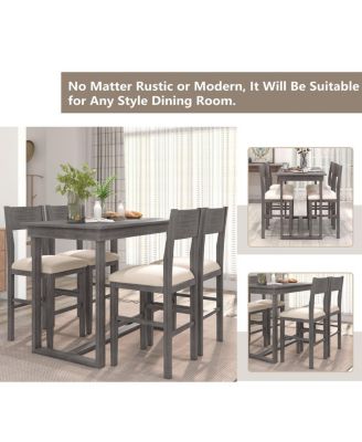 Streamdale 6-Piece Wooden Counter Height Dining Set with Bench