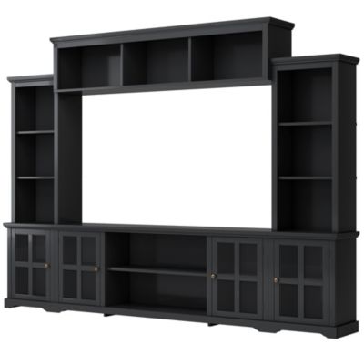 Minimalist TV Stand with Glass Door, for TVs up to 70"