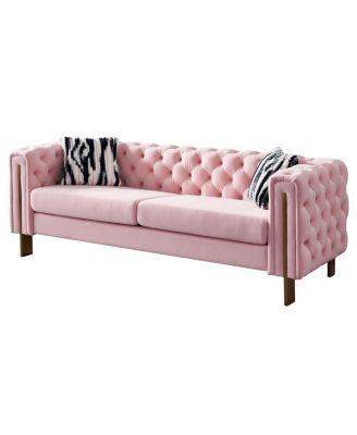 Velvet Chesterfield Sofa, 84