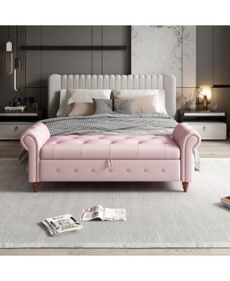 Velvet Accent Bed Bench