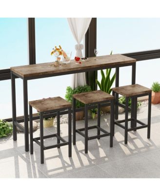  Modern Design Dining Table Set with 3 Stools
