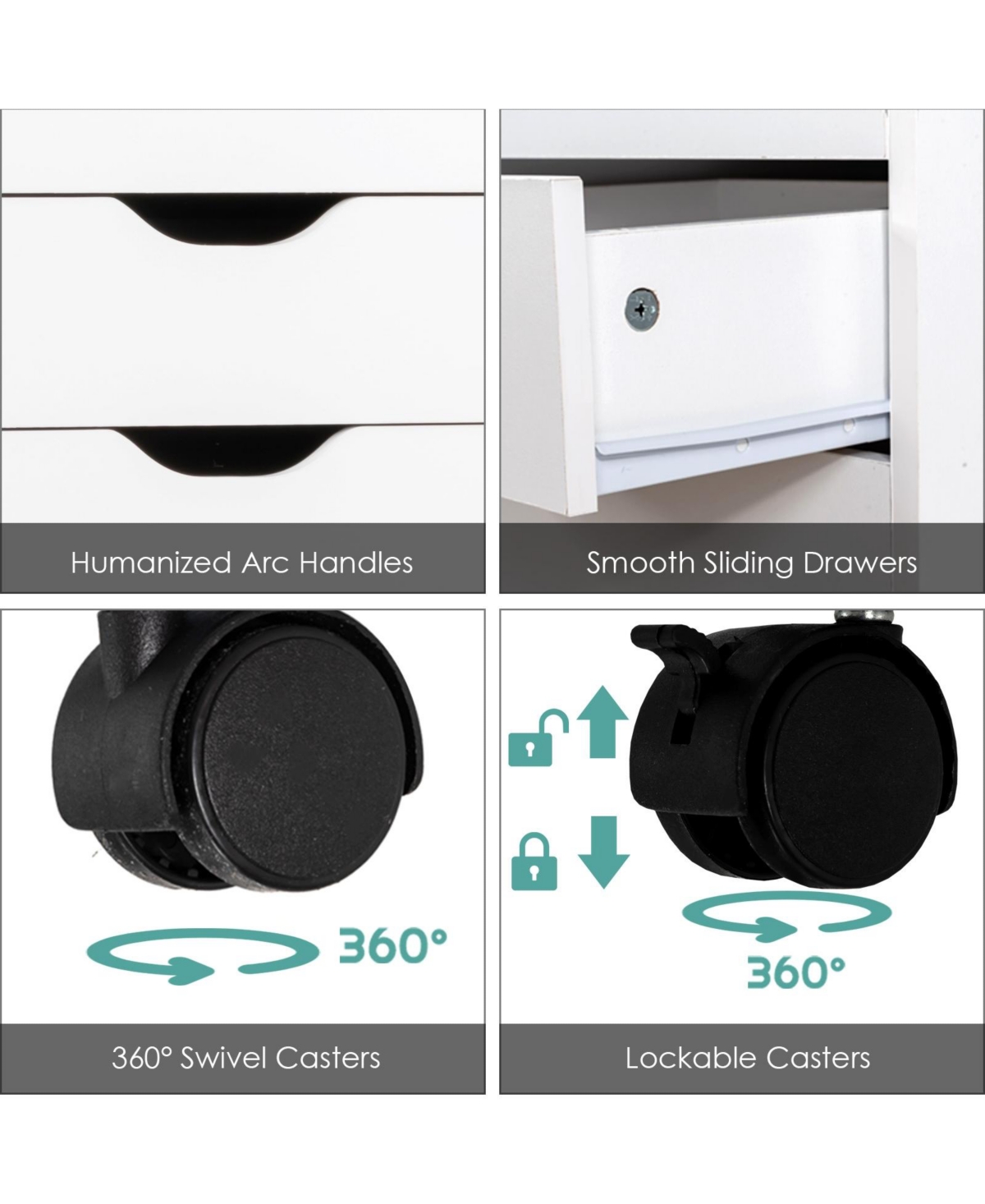 Sugift 7-Drawer Chest Storage Dresser Floor Cabinet Organizer with Wheels