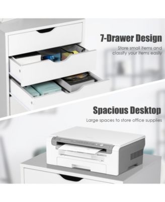 7-Drawer Chest Storage Dresser Floor Cabinet Organizer with Wheels