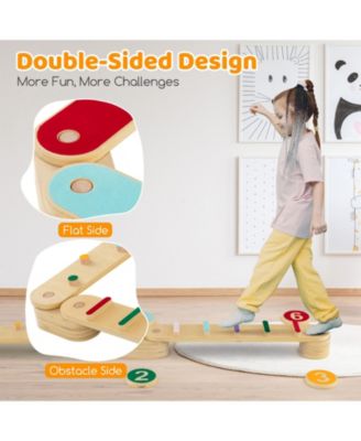 Montessori Balance Beam Set Wooden Balance Boards with Stepping Stones