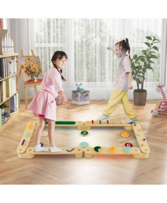 Montessori Balance Beam Set Wooden Balance Boards with Stepping Stones