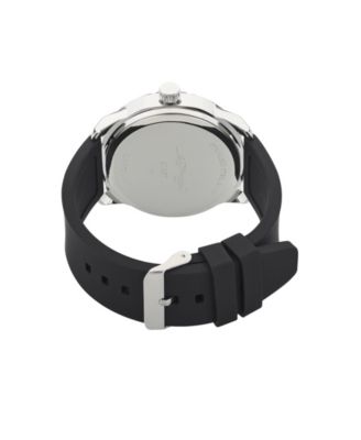 Men's Matte Black Silicone Strap Analog Watch 47mm
