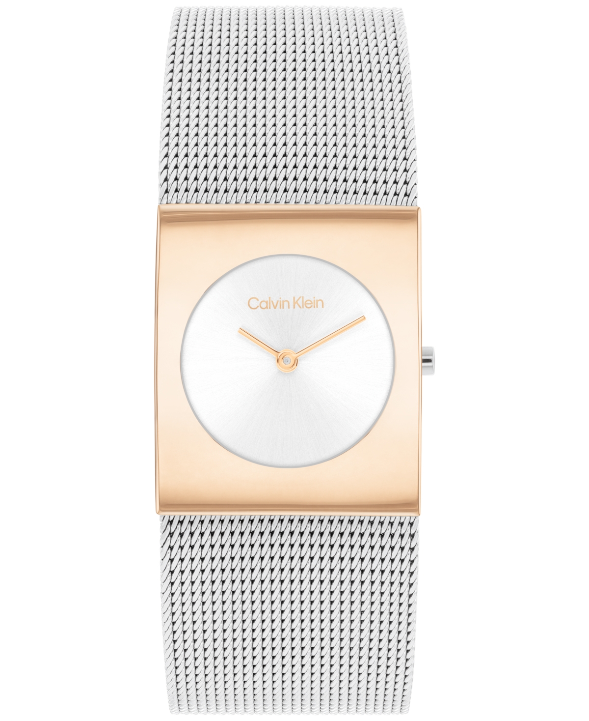 Calvin Klein Women's Pulse Rose Gold-tone Stainless Steel Mesh Watch 26.40mm In Rose Gold