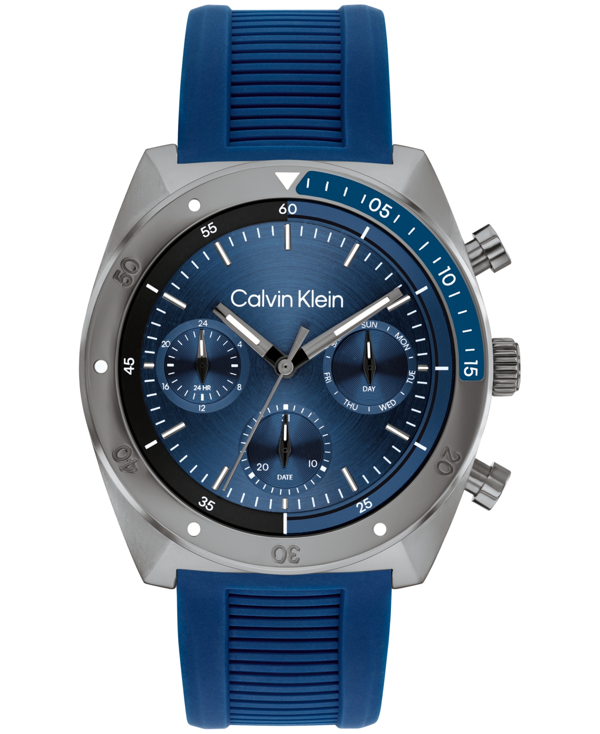 Calvin Klein Men's Multifunction Link Bracelet Watch In Blue