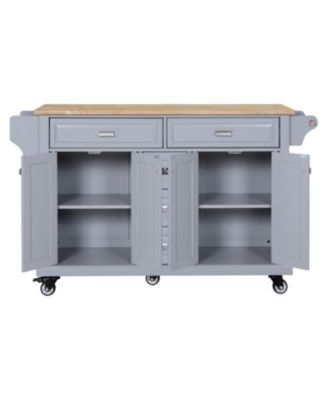 Cambridge Wood Top Kitchen Island with Storage