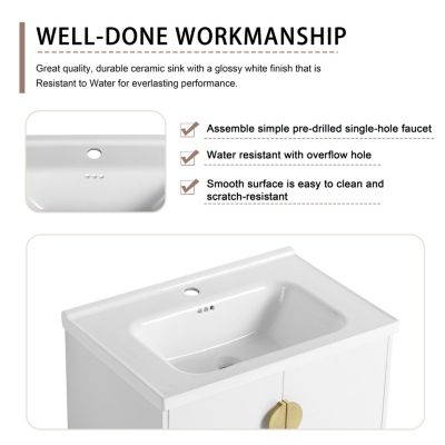 28 Inch Soft Close Doors Bathroom Vanity With Sink, For Small Bathroom