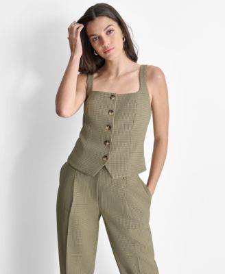 DKNY - Women's Sleeveless Button-Front Vest