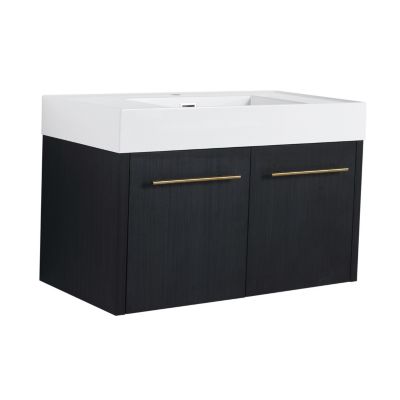 Modern Ergonomic Bathroom Vanity with Soft-Closing Doors and Durable Resin Sink