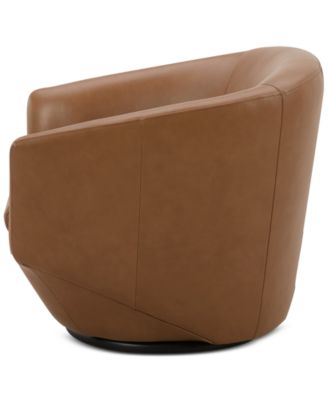 Hemky Leather Swivel Chair, Created for Macy's