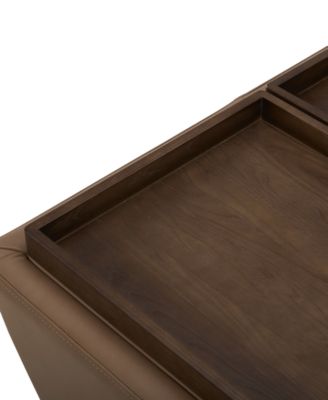 CLOSEOUT! Stolly Leather Storage Ottoman, Created for Macy's