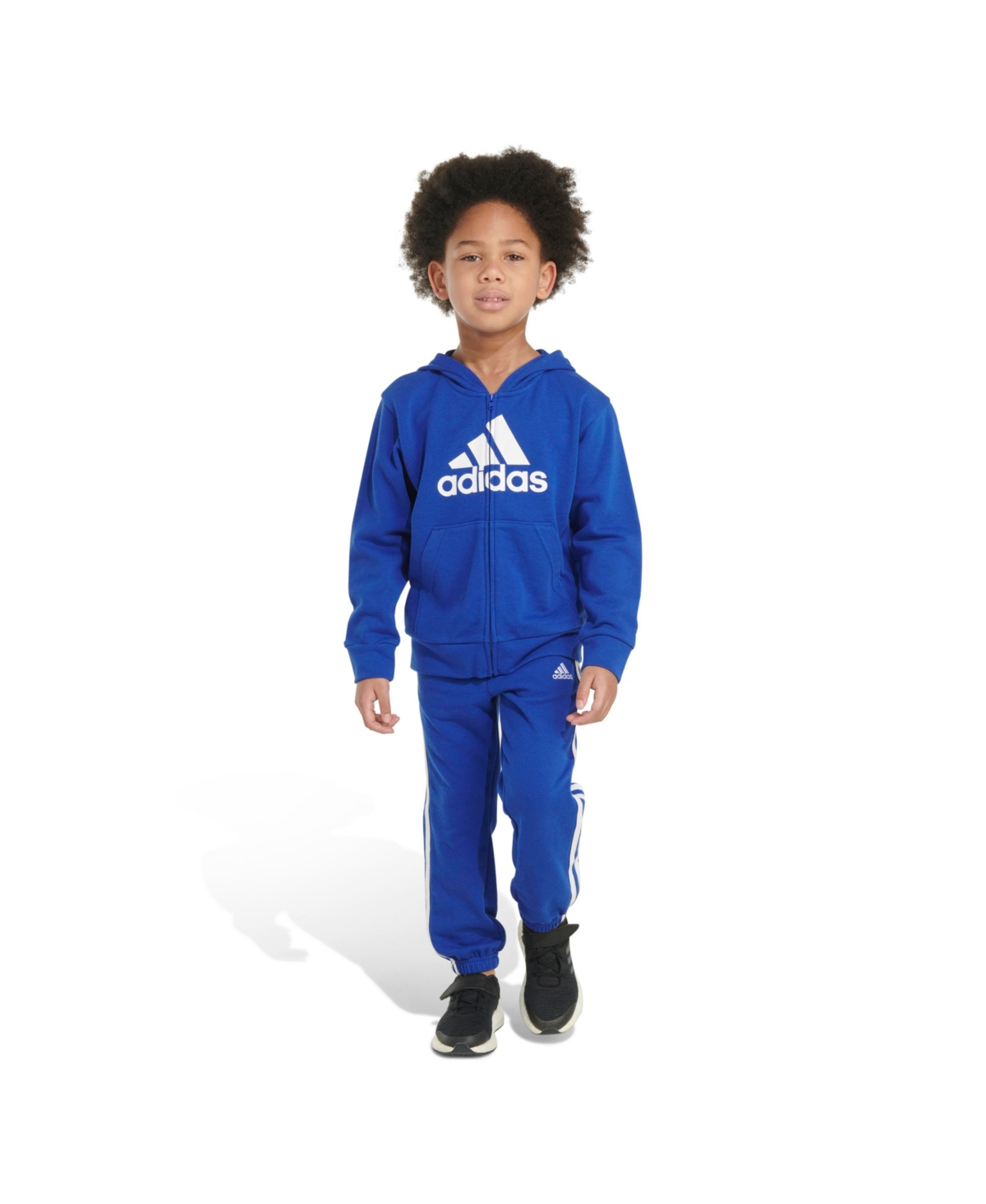 adidas Little & Toddler Boys Two-Piece Hooded Fleece Jacket Jogger Set