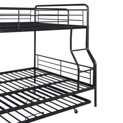 Streamdale Full XL Over Queen Metal Bunk Bed With Twin Size Trundle