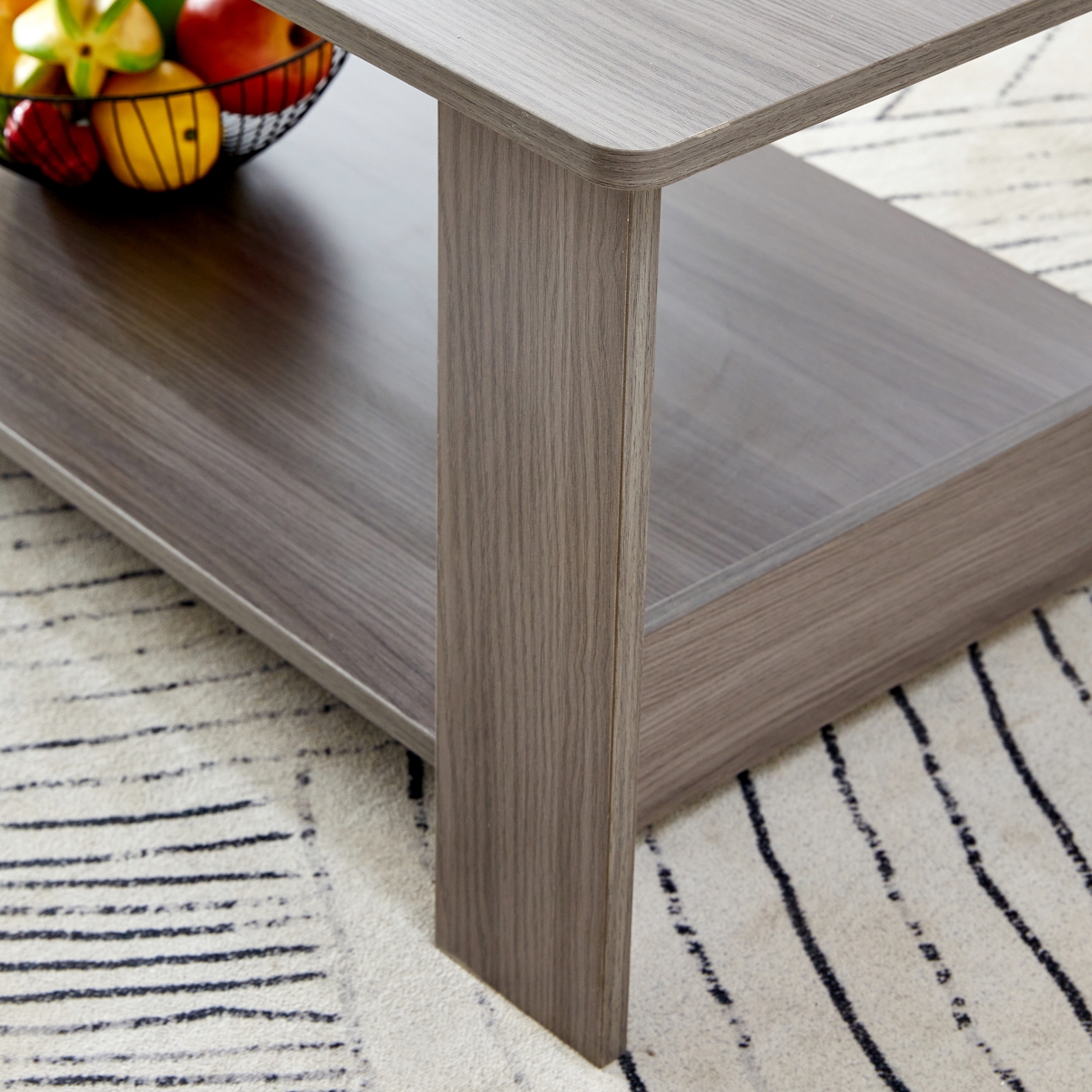 Streamdale Furniture Gray Textured Coffee Table, Double Layered Mdf Material, 43.3