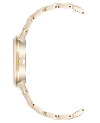 Women's Quartz Iridescent Acetate and Gold-Tone Alloy Metal Bracelet Watch, 37mm
