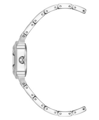 Women's Quartz Petite Hexagonal Silver-Tone Alloy Metal Bracelet Watch, 21mm