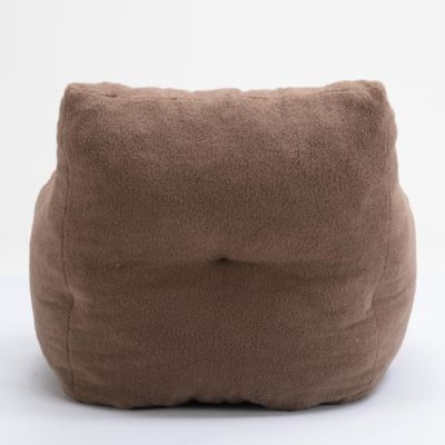 Soft Tufted Foam Bean Bag Chair With Teddy Fabric
