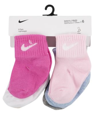 Baby Girls' or Baby Boys' and Toddler Swoosh Ankle Socks, 6-Pack