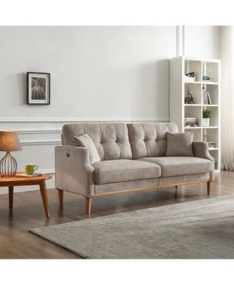  Living Space Sofa 3 Seater With Waterproof Fabric, USB Charge Port