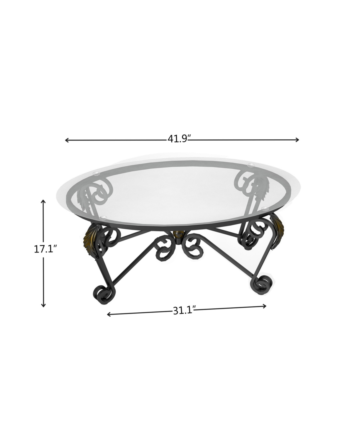 Streamdale Furniture RusticGlass Coffee Table Set with End Tables - Black