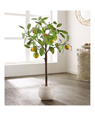 Faux Lemon Potted Tree