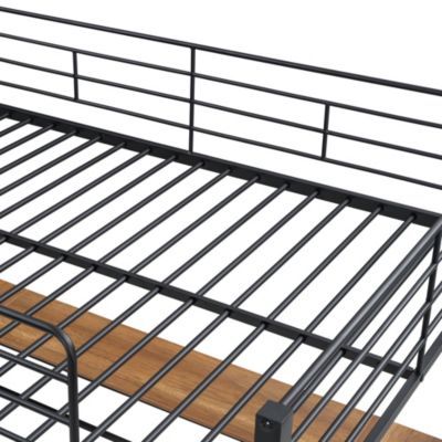 Streamdale Metal Loft Bed with Shelving and L-Desk