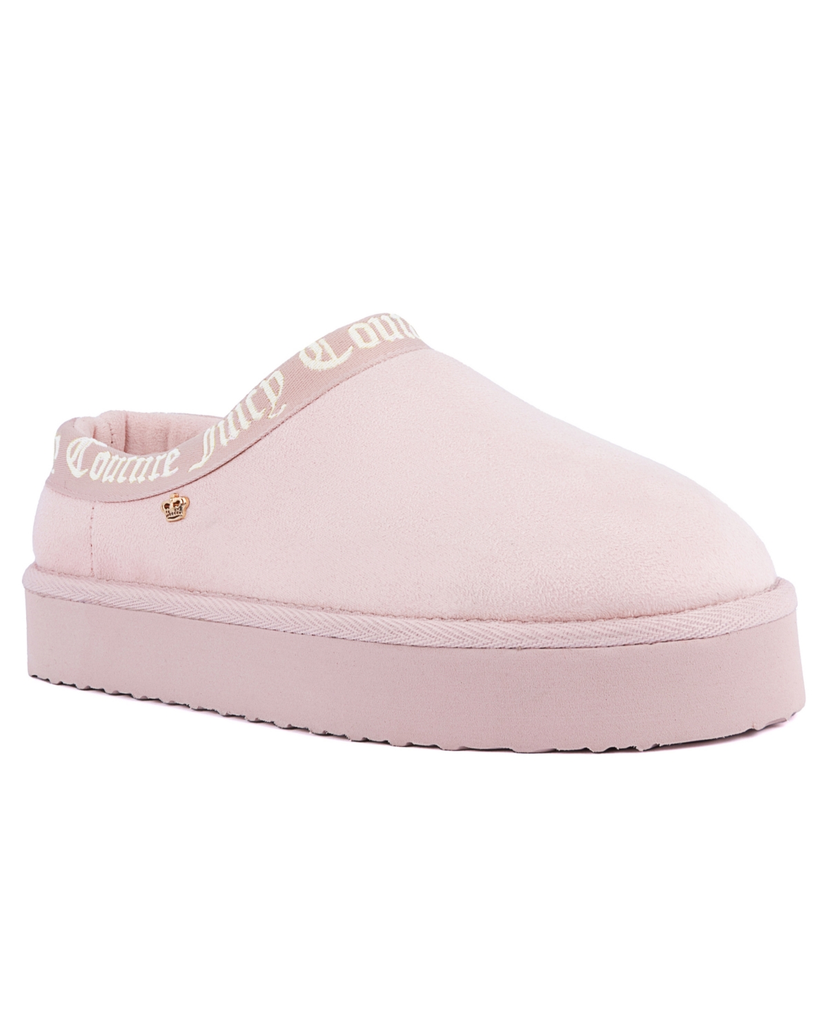 Juicy Couture Oney Womens Faux Suede Slip On Loafer Slippers In Blush