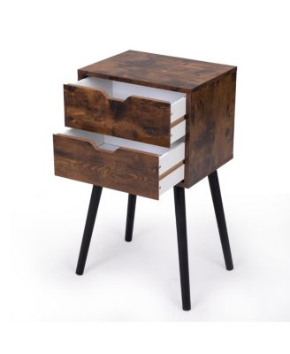 2-Drawer Nightstand in Rustic Brown