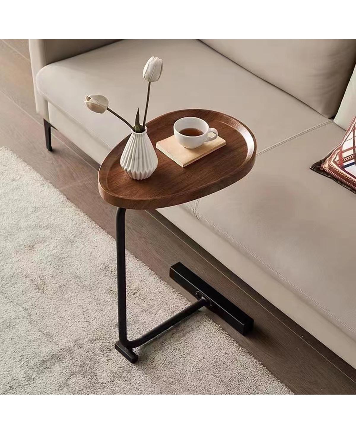 Streamdale Furniture 2 PiecesCshaped Side Table, Small Sofa Table For Small Spaces, Living Room, Bedroom - Brown