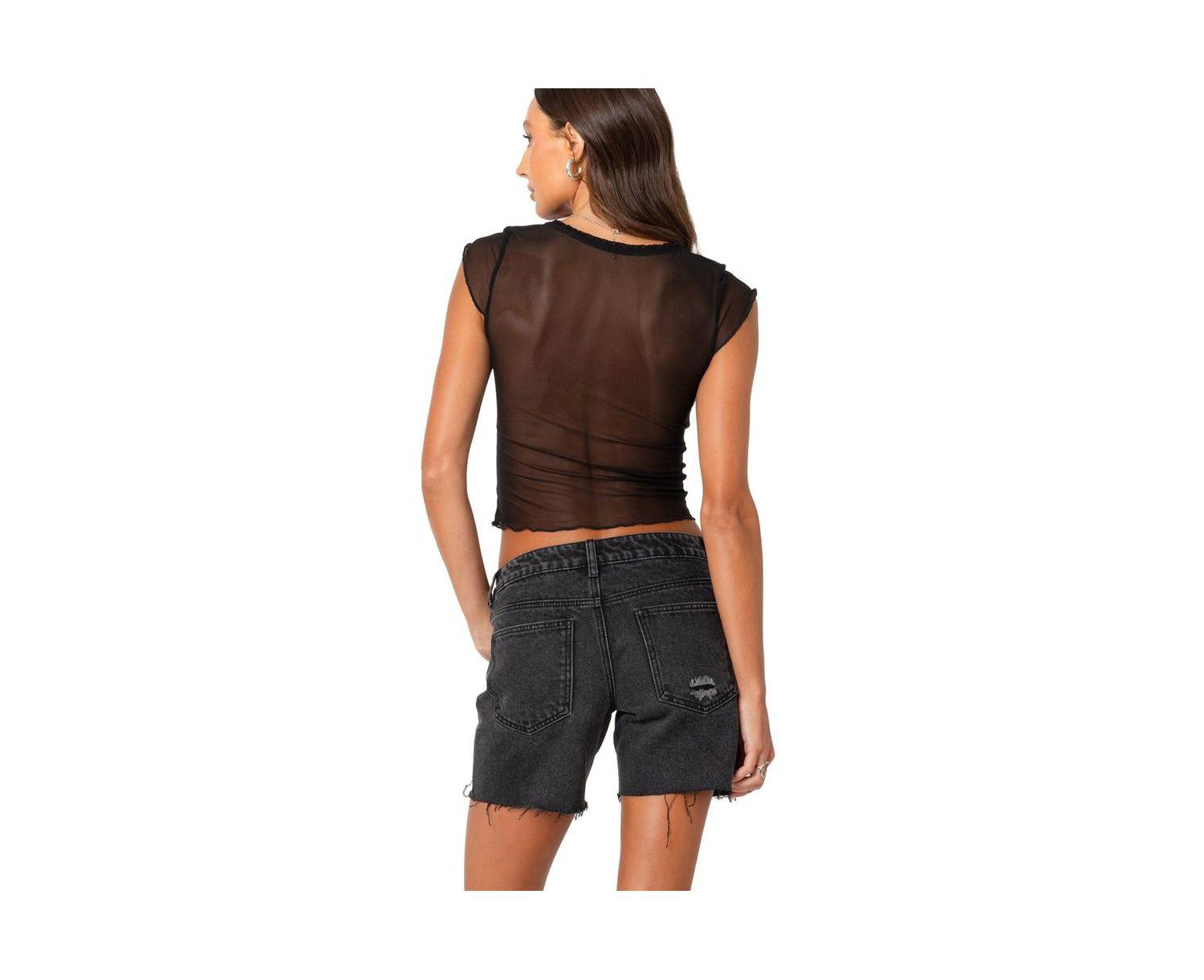 Women's Devi sheer mesh top