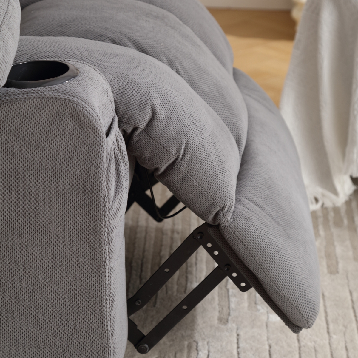 Streamdale Furniture Reclining Massage Heated Sofa with Usb, Cup Holders - Grey